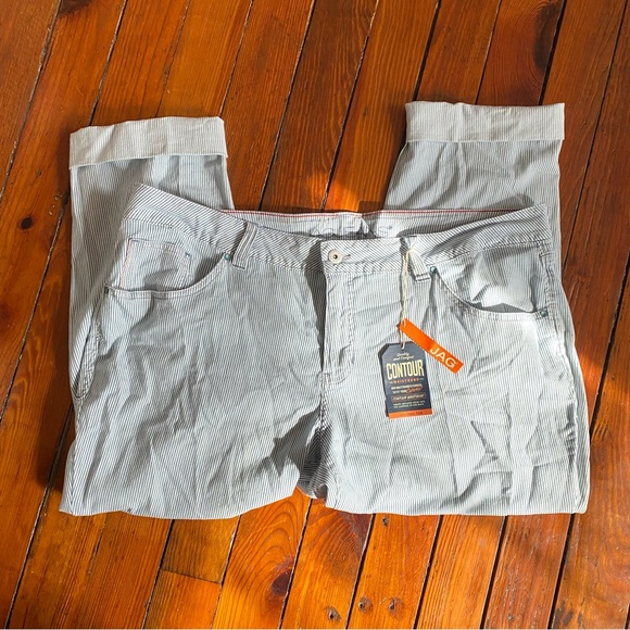 Jag Counter Girlfriend Jeans in Railroad Pinstripe Bleach-Wash Size 22W NWT - Picture 2 of 16